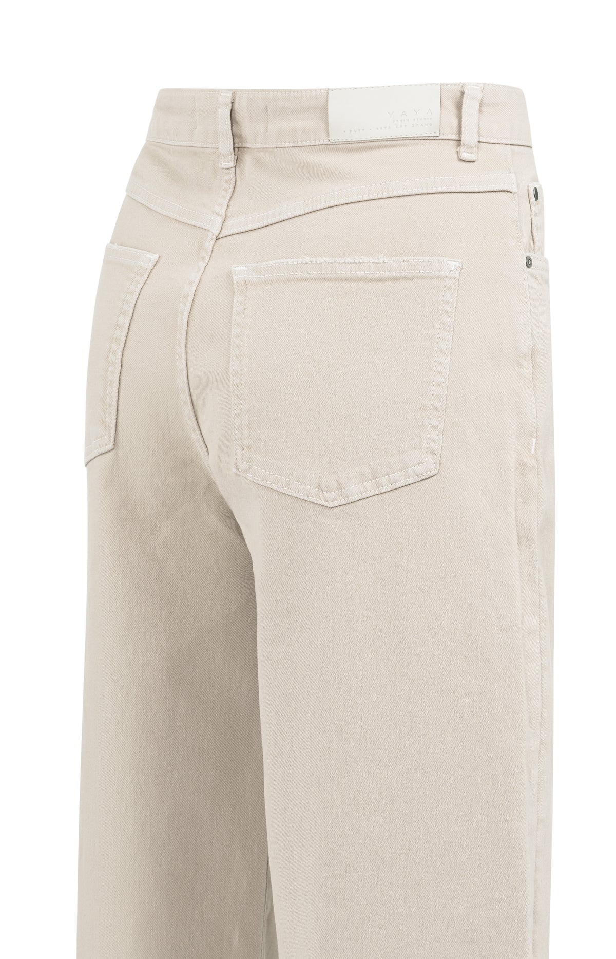 Beige Jeans mit hoher Taille, OXFORD TAN BROWN