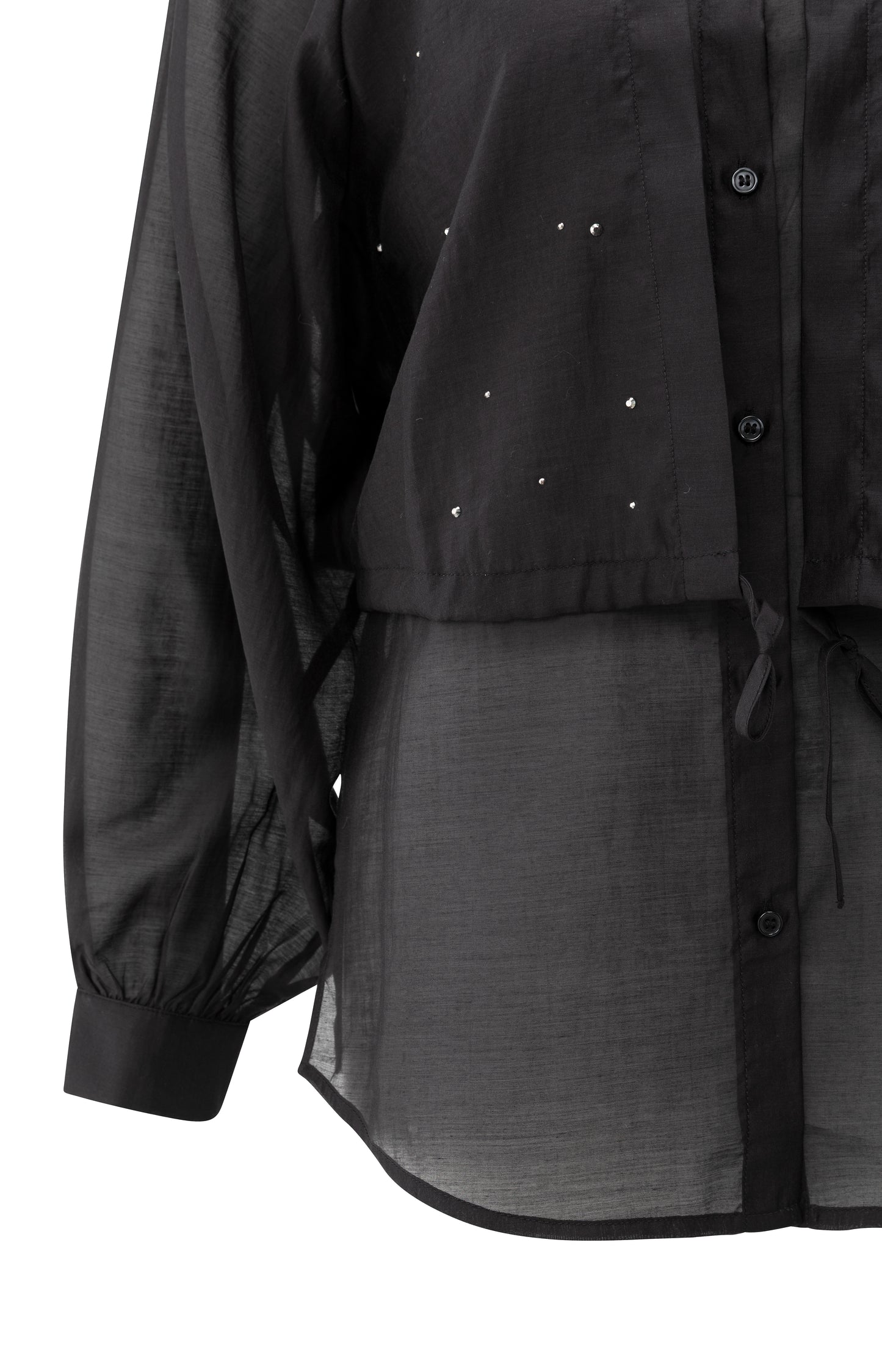 Bluse mit Verzierungen, BLACK
