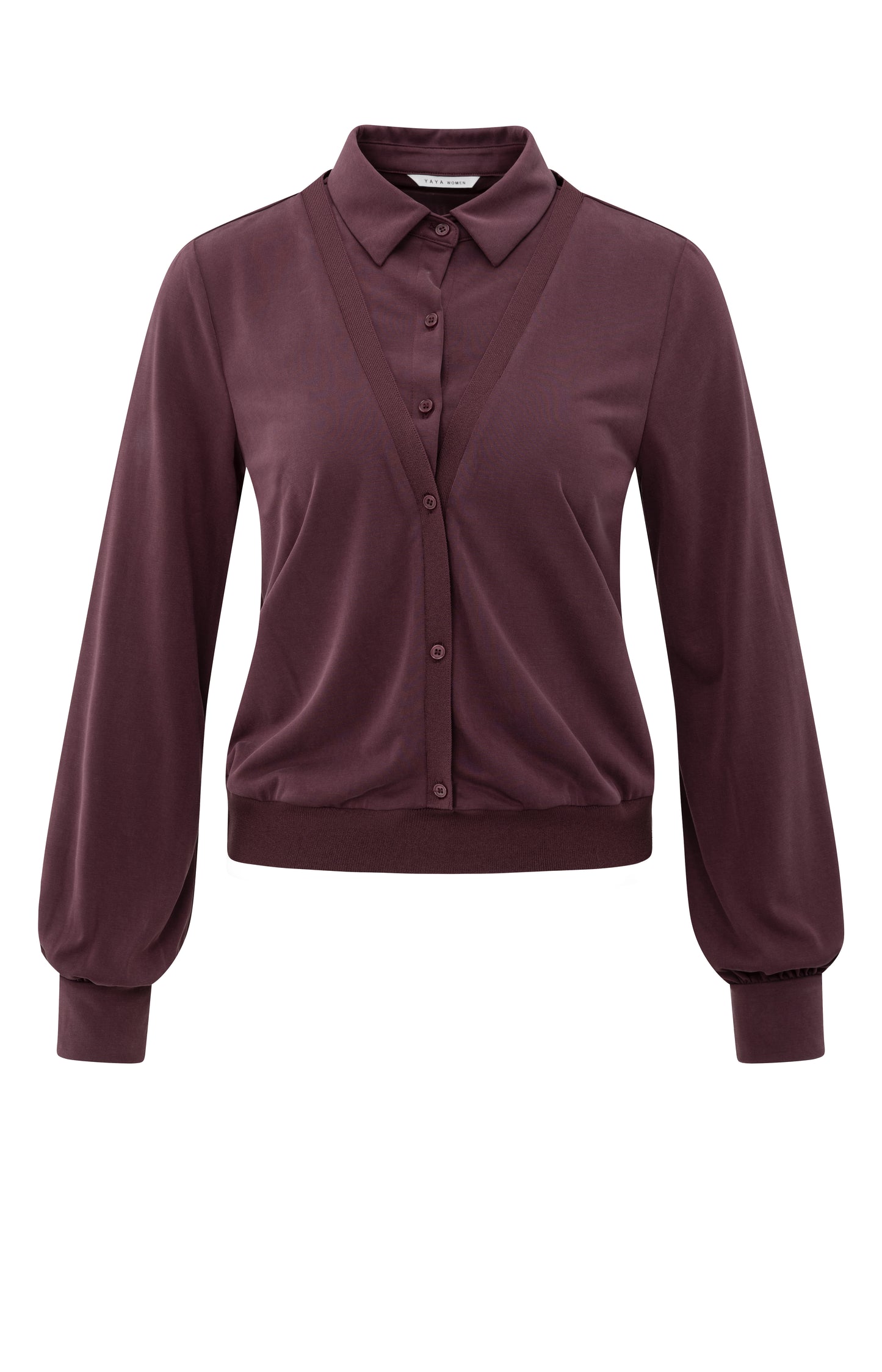 Bluse mit Zwei-Lagen-Look, FUDGE PURPLE