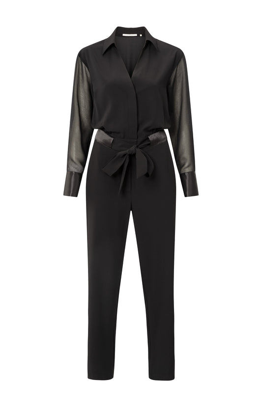 Jumpsuit mit langen ?rmeln, BLACK