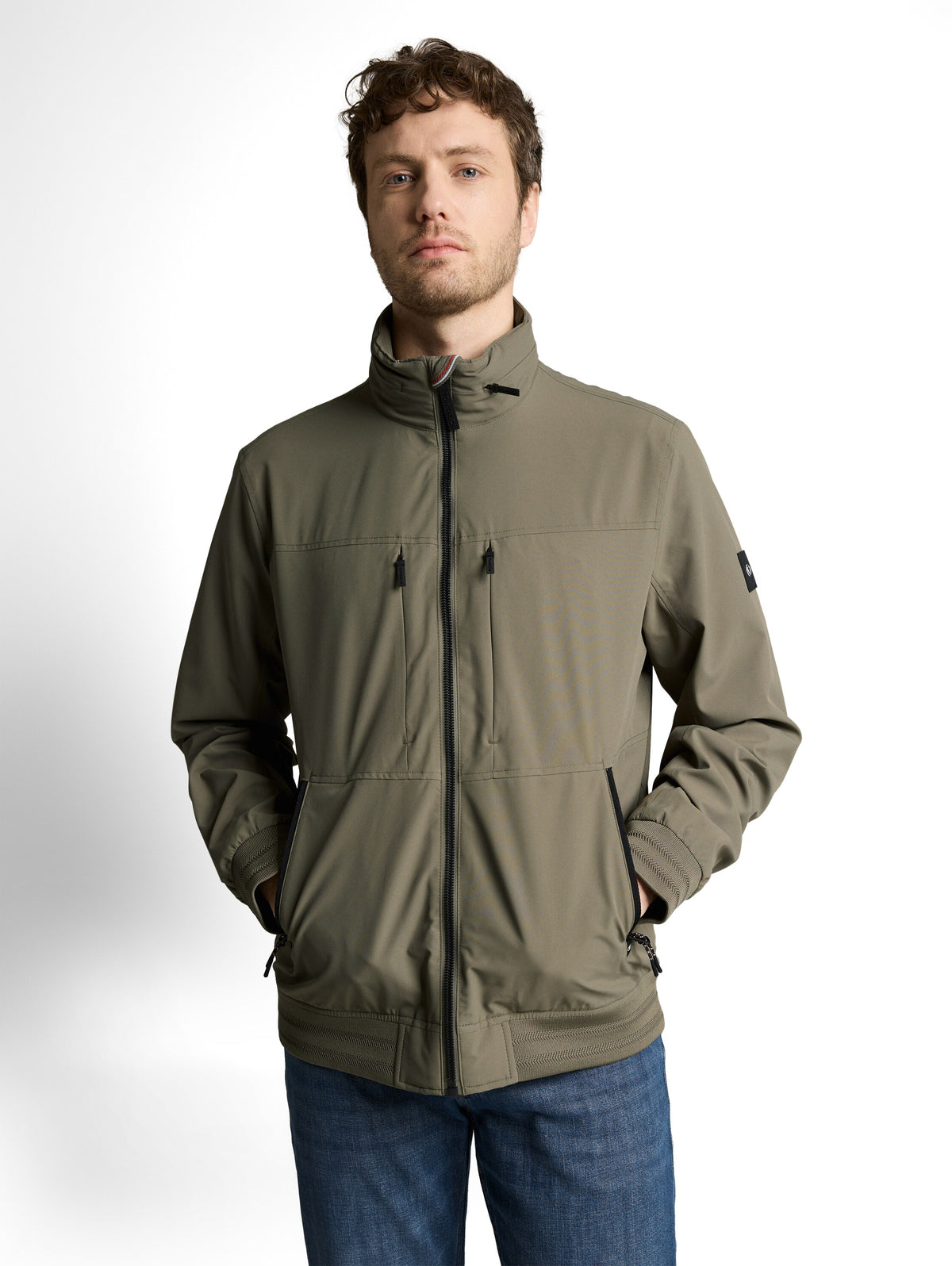 Blouson Jacke mit verstaubarer Kapuze