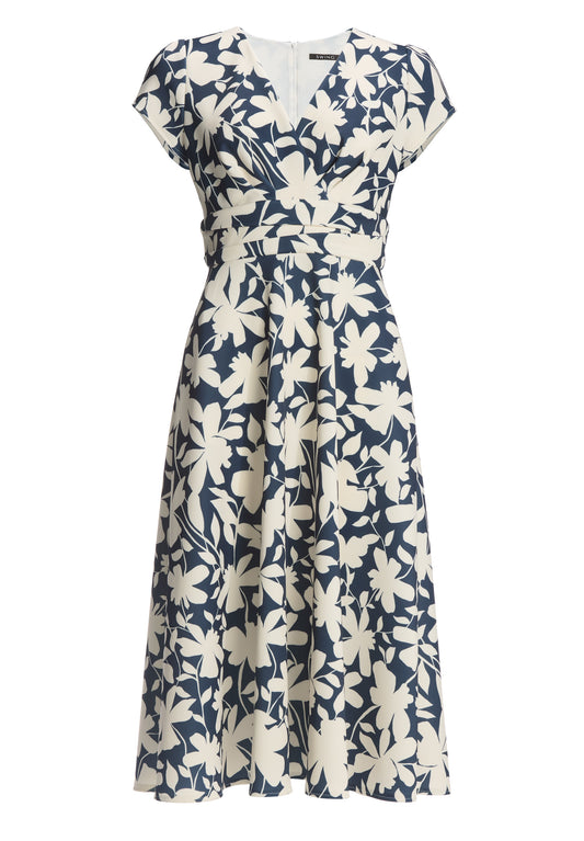 Midi Kleid aus bedrucktem Scuba