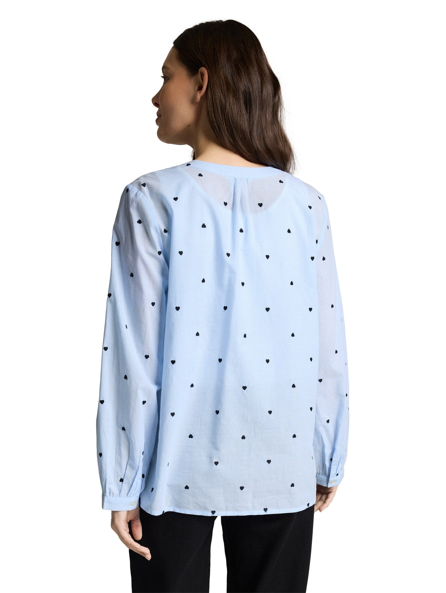 Bluse mit Herz-Stickerei
