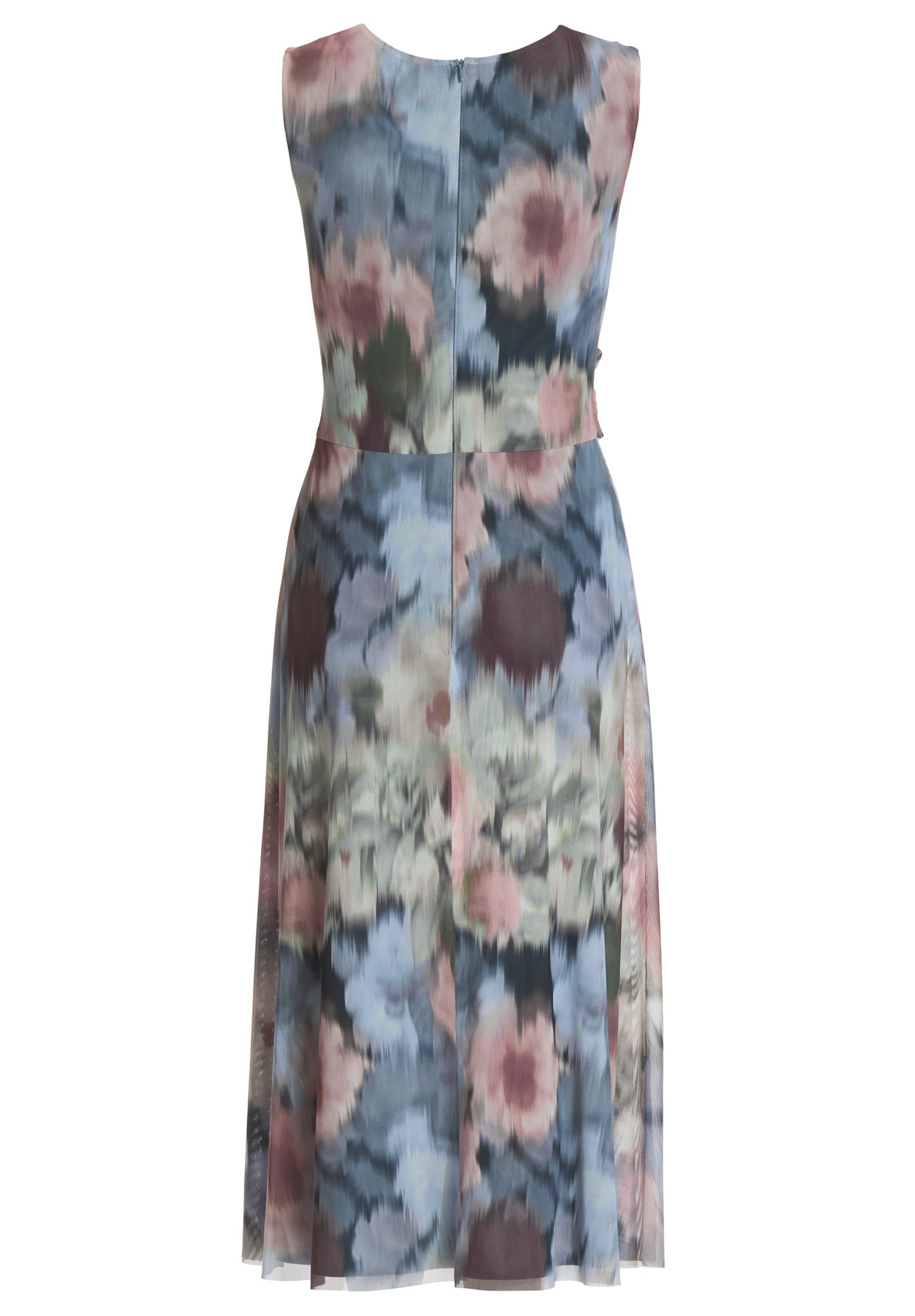 Midi Kleid aus Mesh mit Ikat Druck