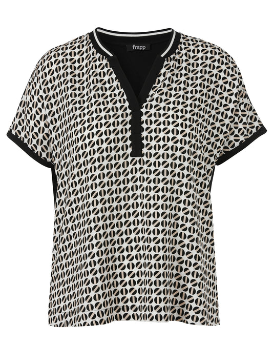 Bluse V-Ausschnitt ohne Arm Druck