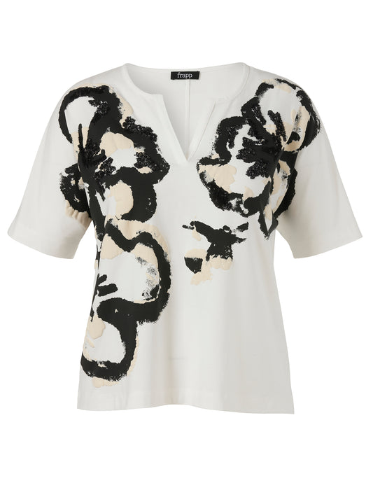 T-Shirt V-Ausschnitt 1/2 Arm Motiv