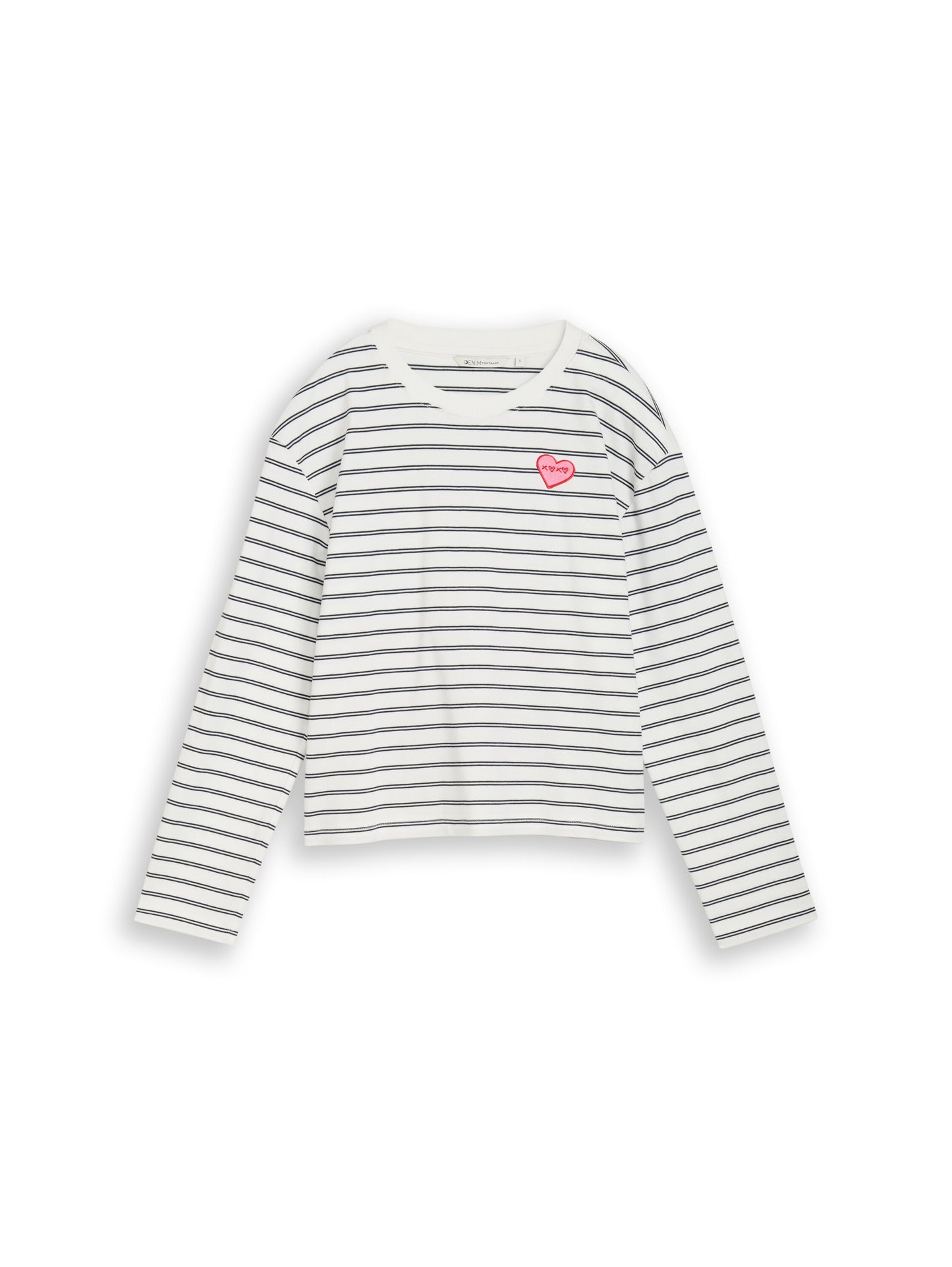 Boxy Fit Langarmshirt mit Herz-Stickerei