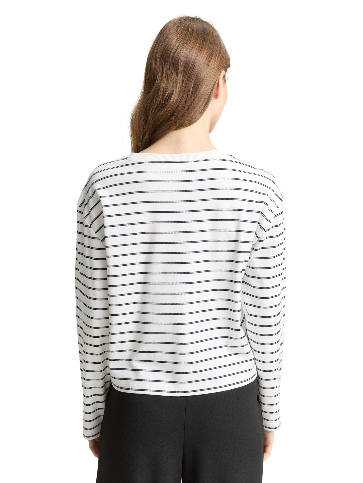 Boxy Fit Langarmshirt mit Herz-Stickerei