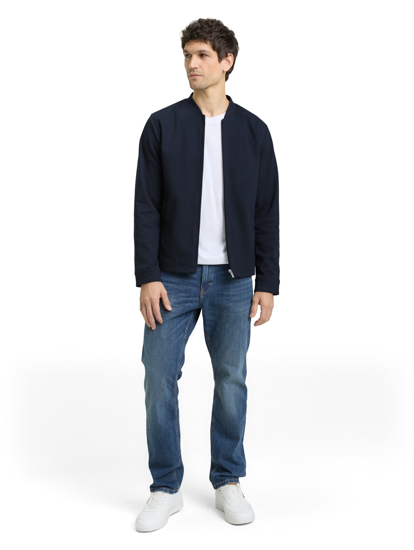 Piqué Bomberjacke mit Eingriffstaschen