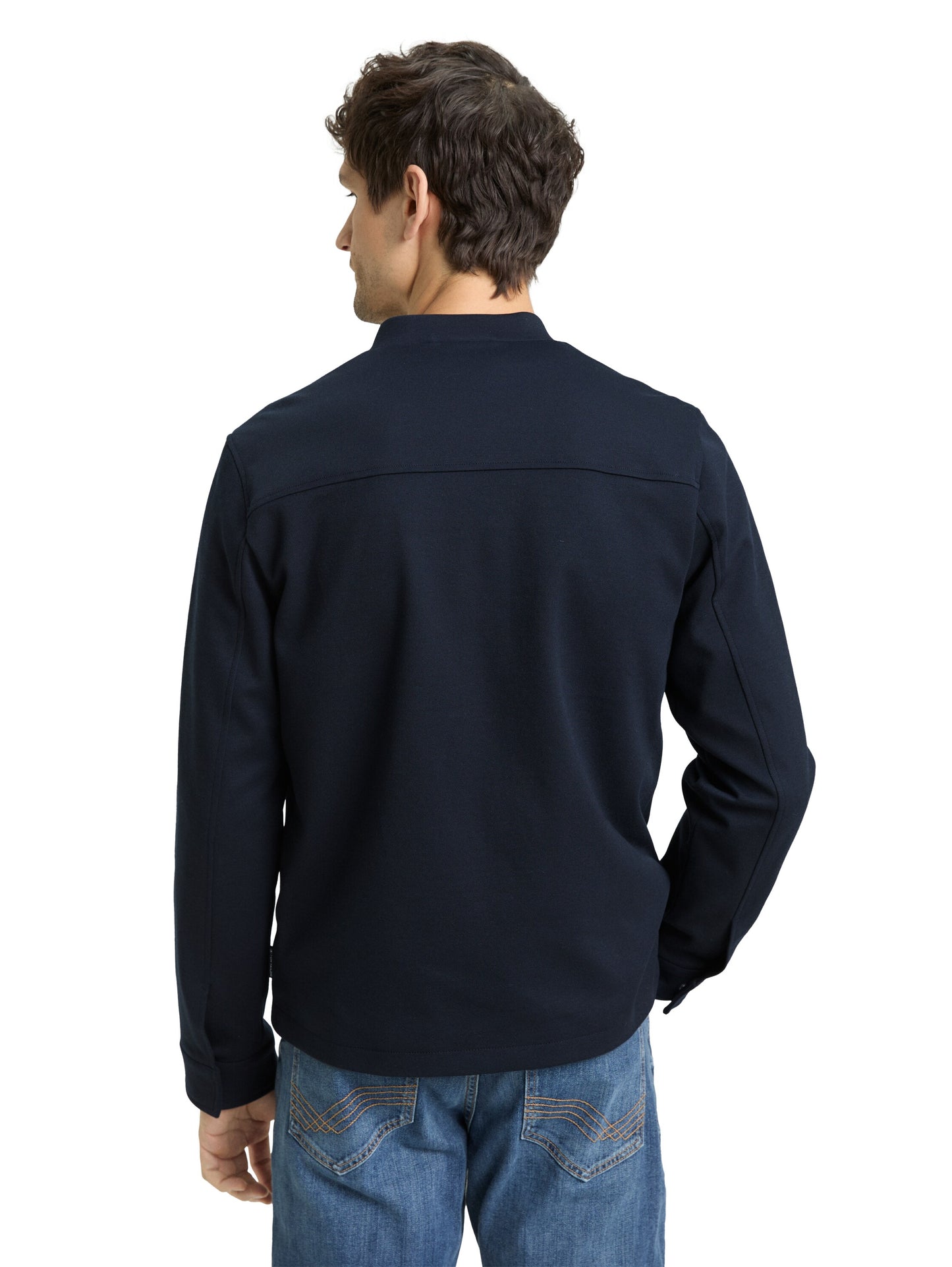 Piqué Bomberjacke mit Eingriffstaschen