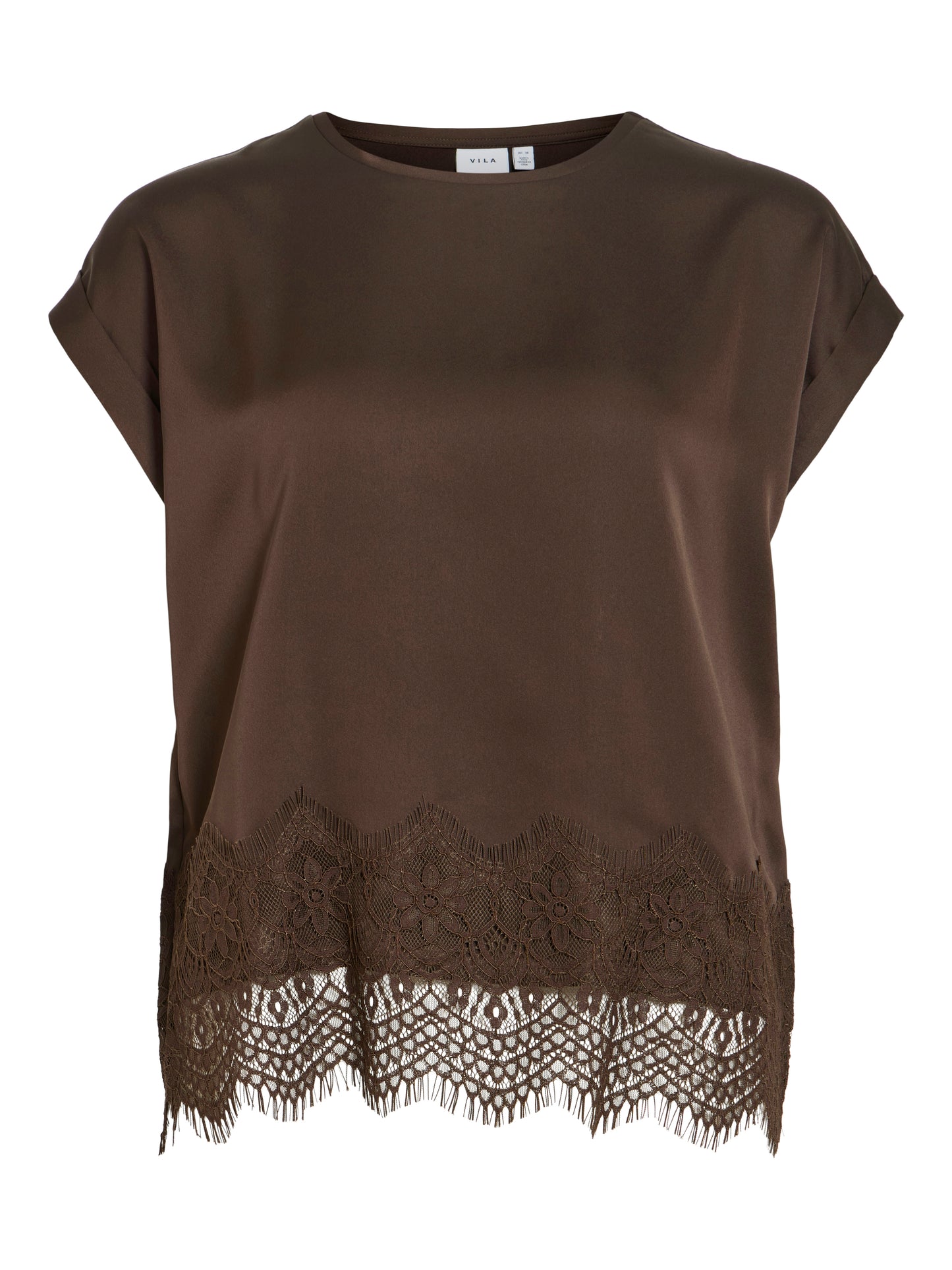 VIELLETTE S/S FULL SATIN LACE TOP - NOOS