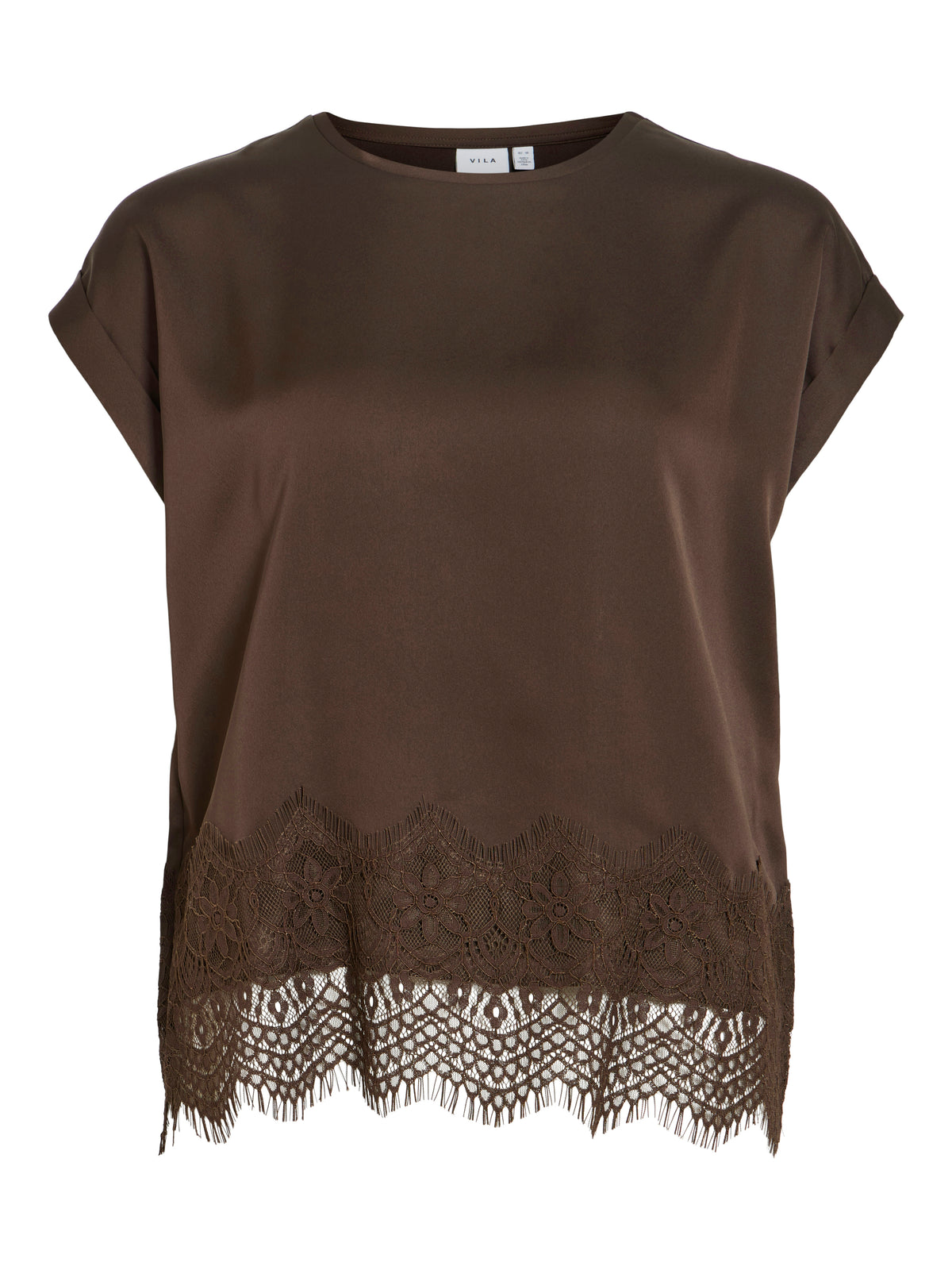 VIELLETTE S/S FULL SATIN LACE TOP - NOOS