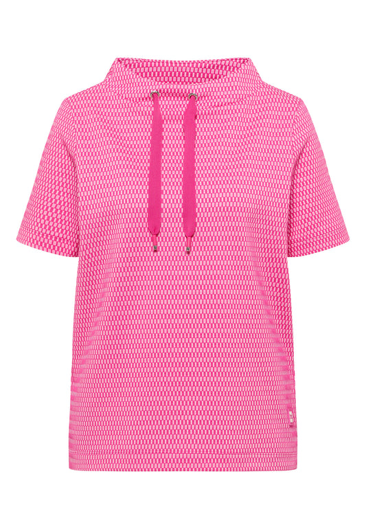 Shirt mit Funnel Neck im Two-Tone-Look