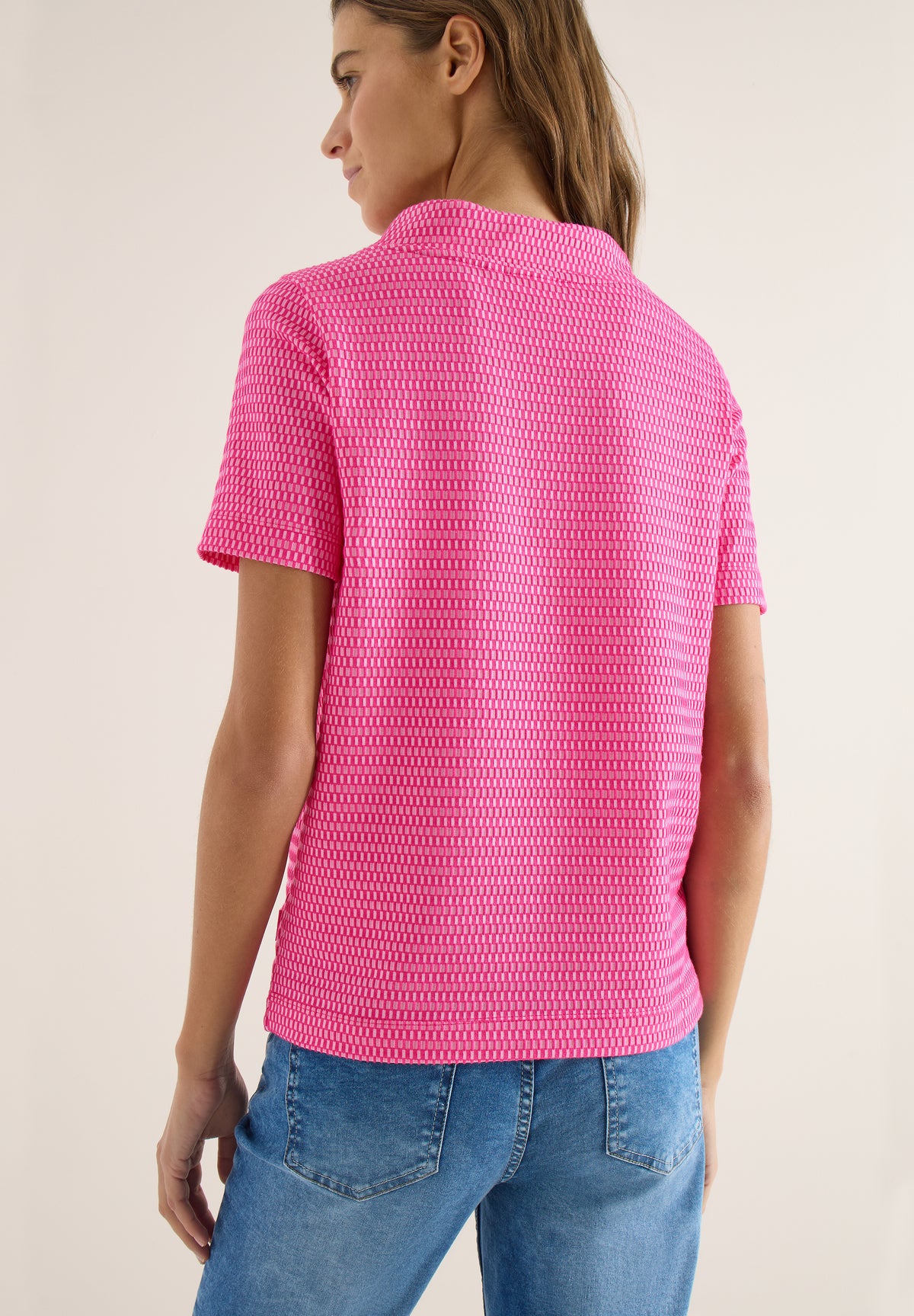 Shirt mit Funnel Neck im Two-Tone-Look
