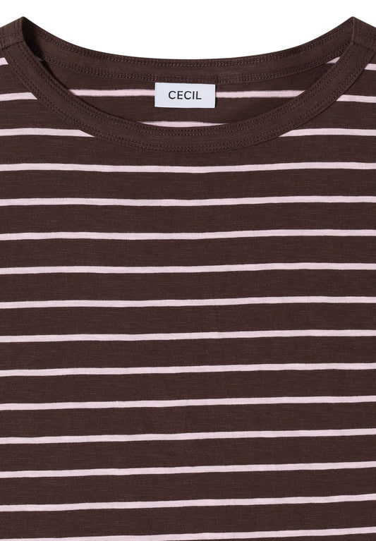 T-Shirt mit Boatneck und Streifen