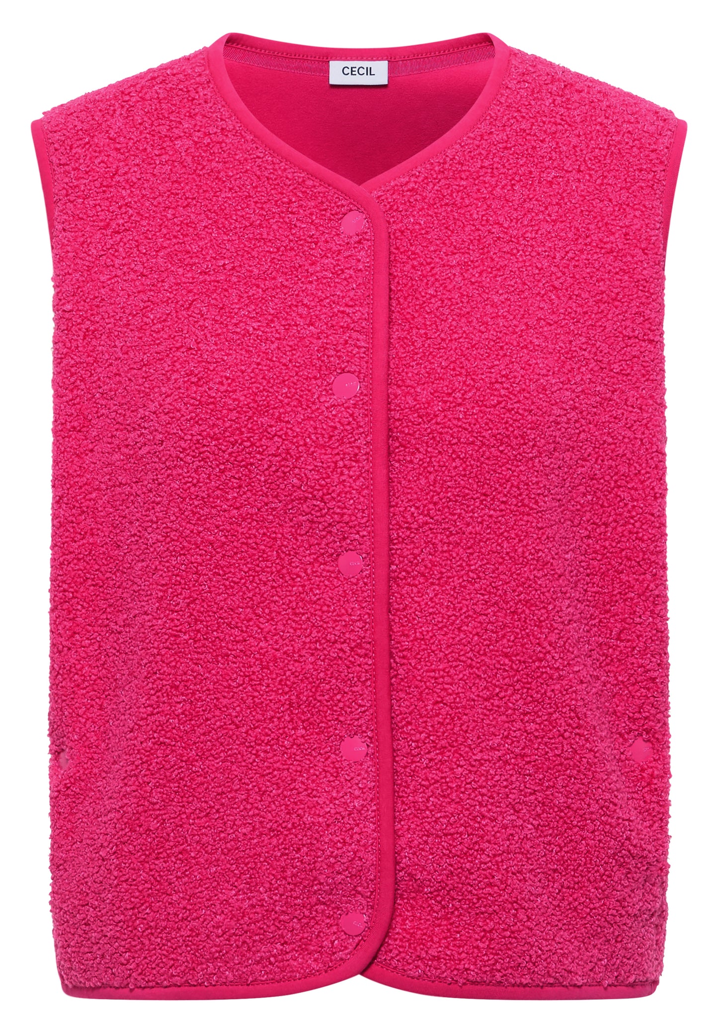 Weste aus Teddy-Material mit Rundhals