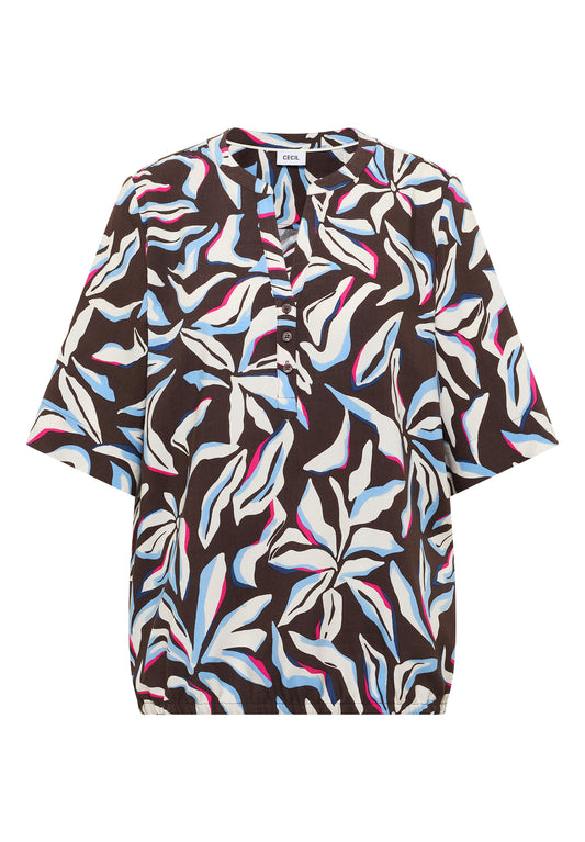Kurzarm Bluse mit floralem Muster