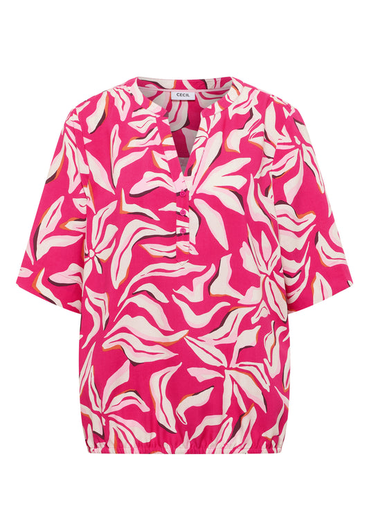 Kurzarm Bluse mit floralem Muster