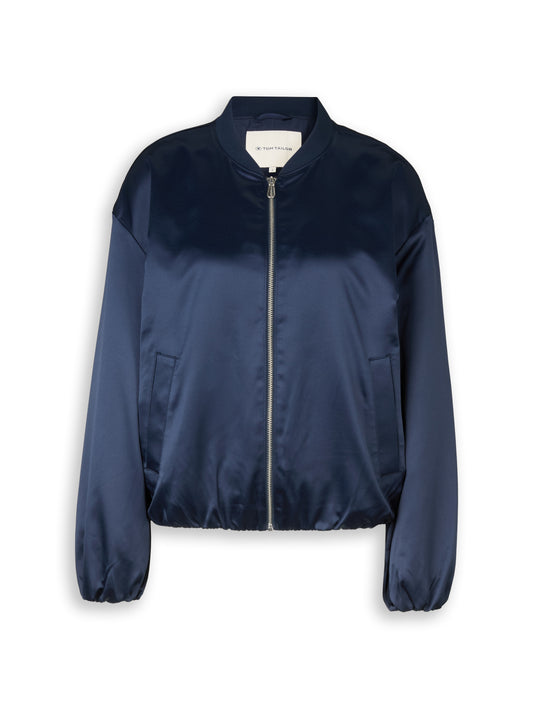 Satin Blouson Jacke mit Bomberkragen