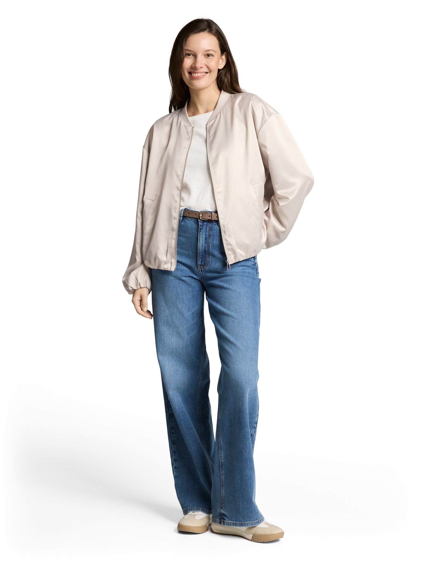 Satin Blouson Jacke mit Bomberkragen
