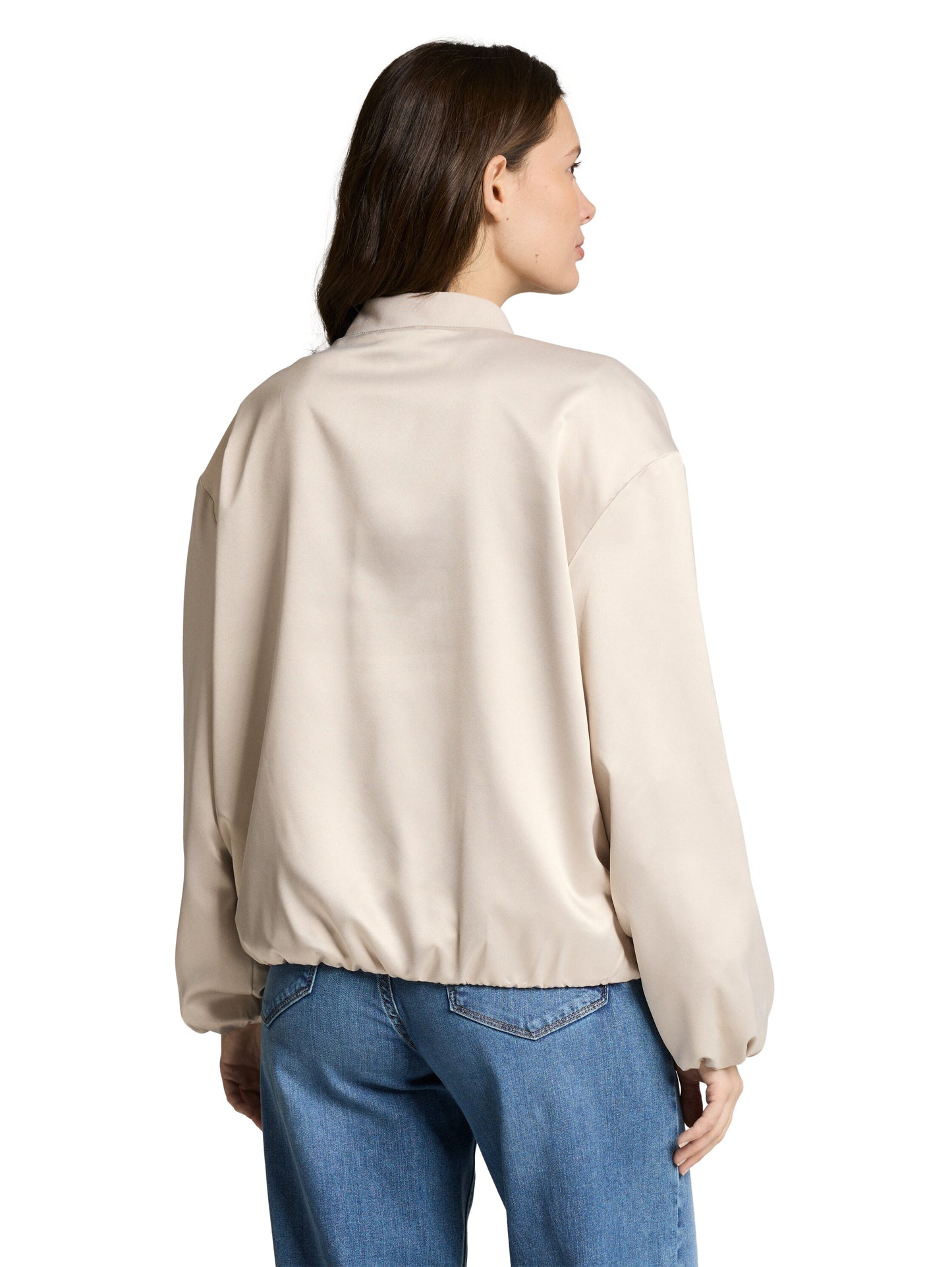 Satin Blouson Jacke mit Bomberkragen