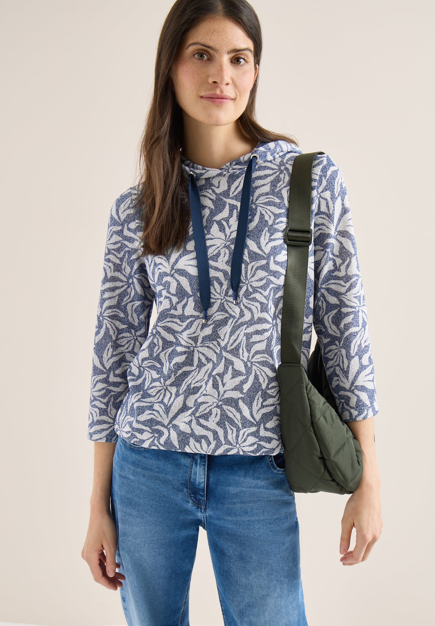 3/4-Arm Shirt mit floralem Print