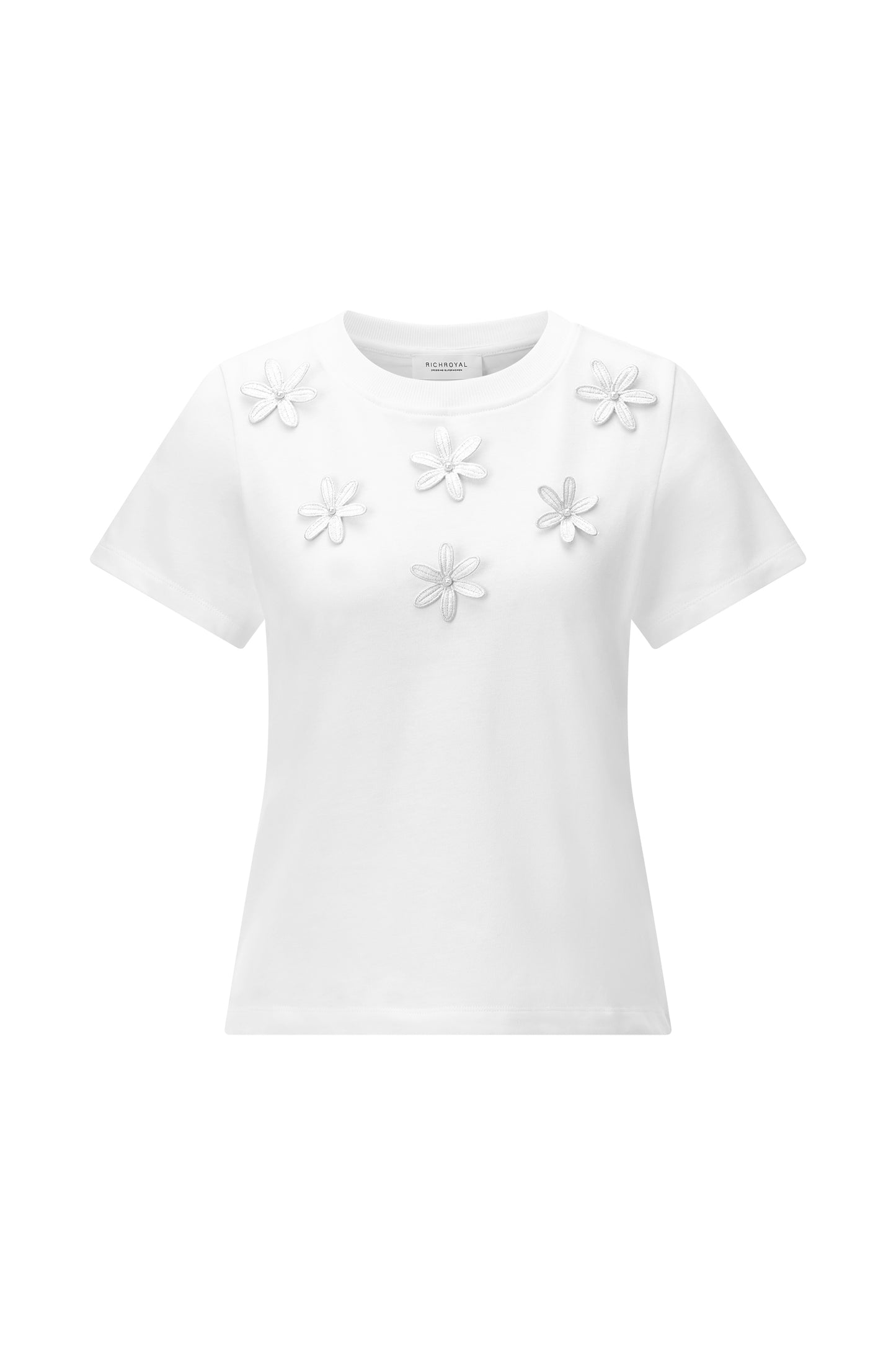 T-Shirt with Flower Application