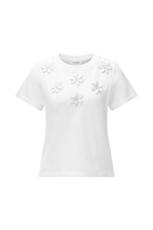 T-Shirt with Flower Application