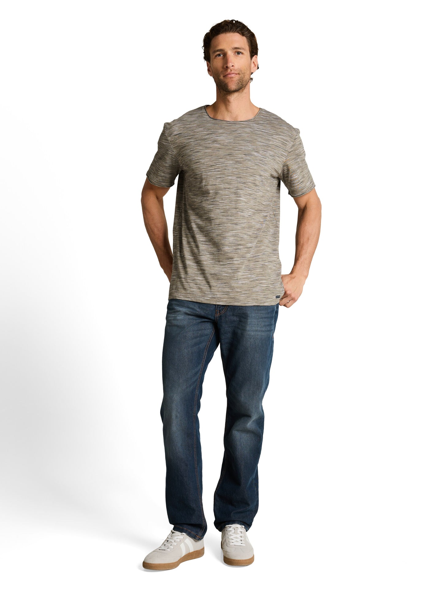 T-Shirt in Melange-Optik