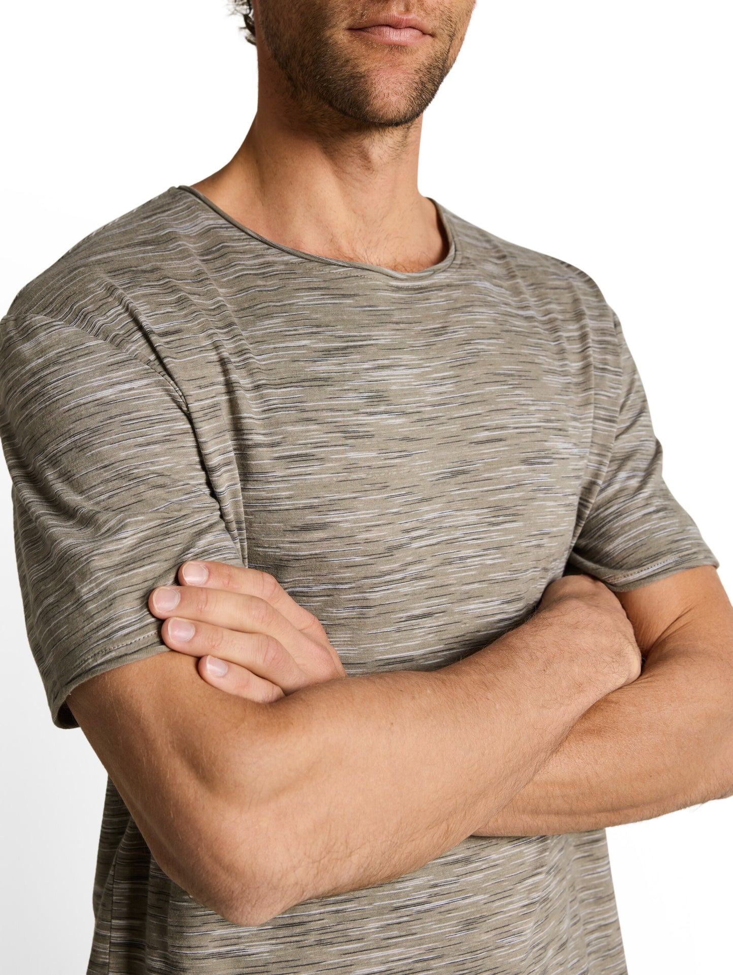 T-Shirt in Melange-Optik