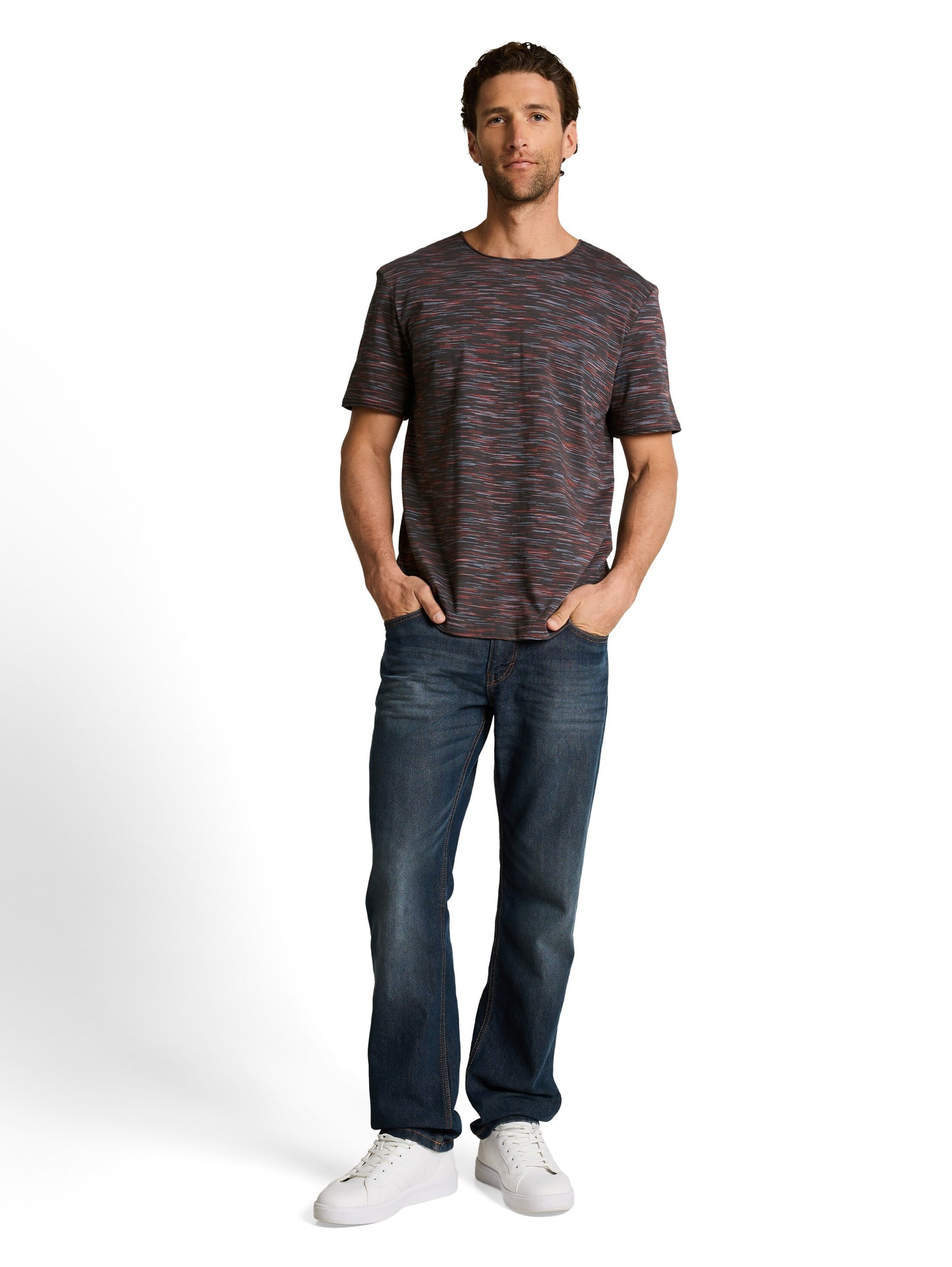 T-Shirt in Melange-Optik