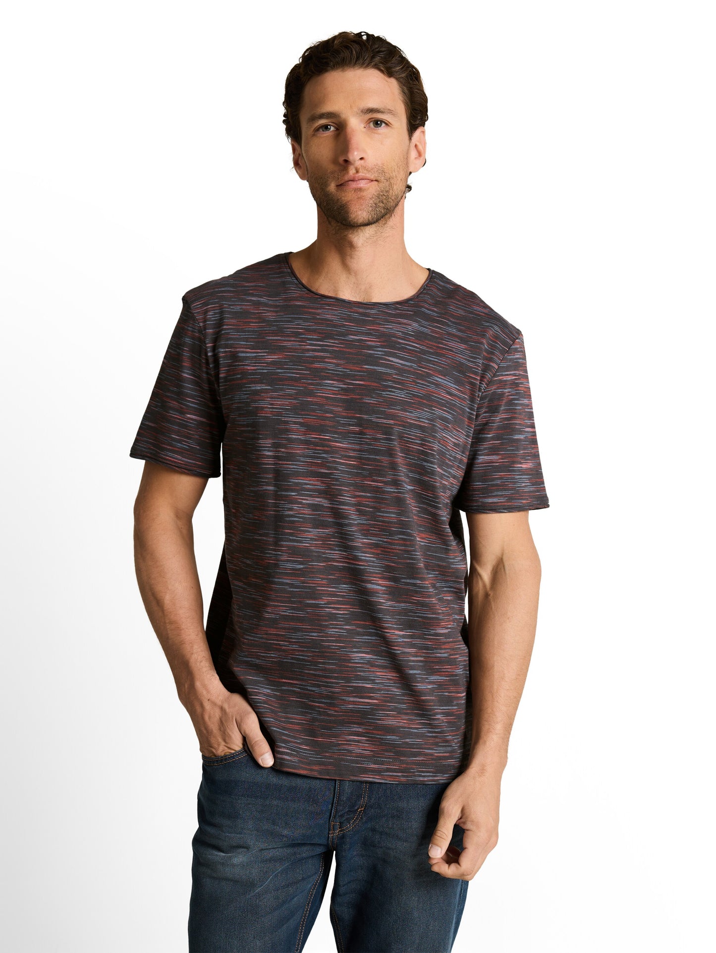 T-Shirt in Melange-Optik