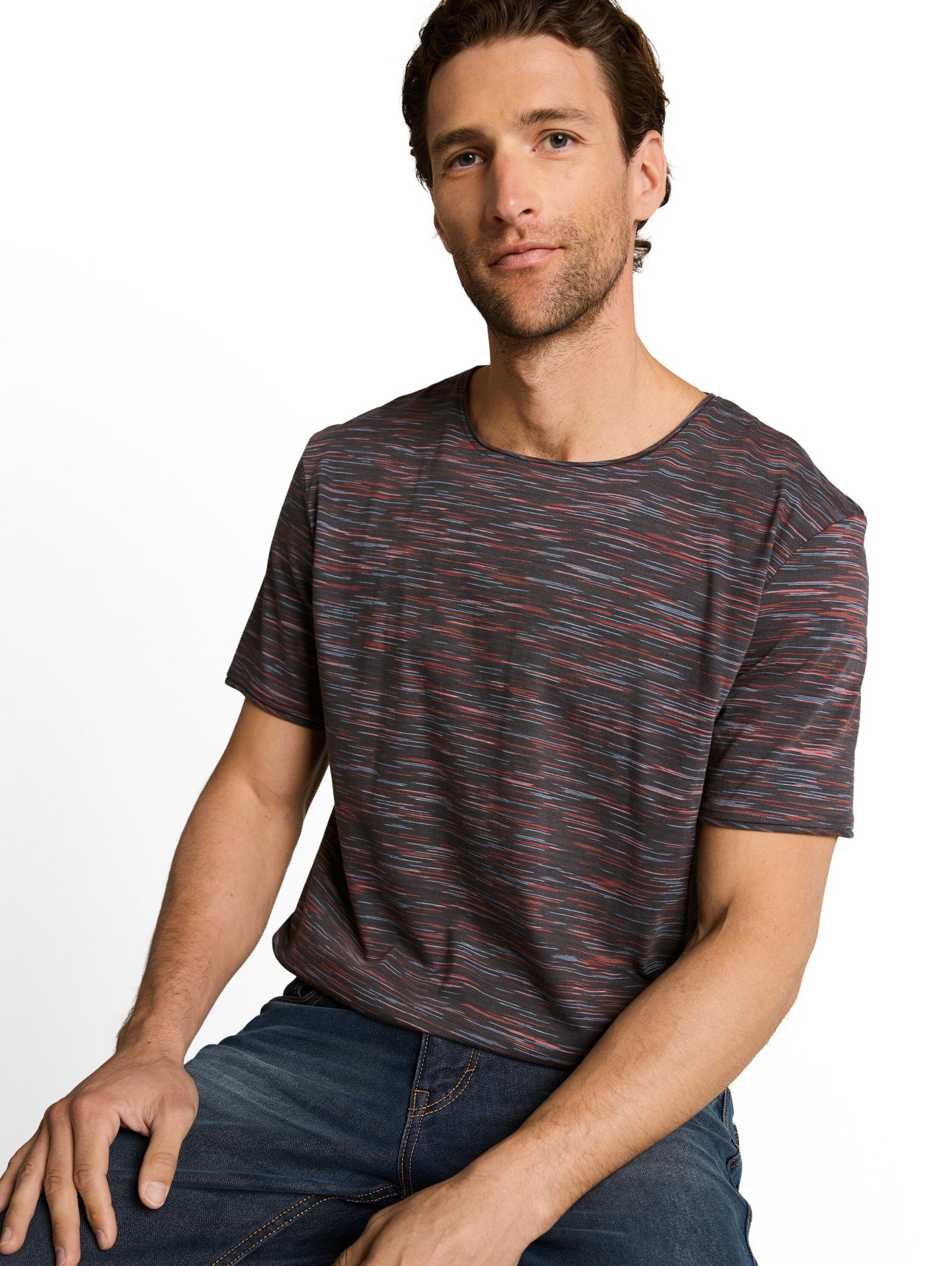 T-Shirt in Melange-Optik
