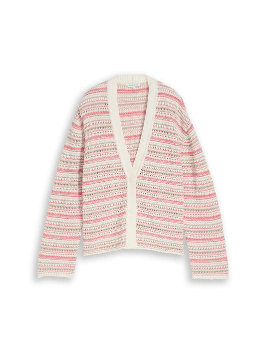 Loose Fit Cardigan mit Streifenmuster