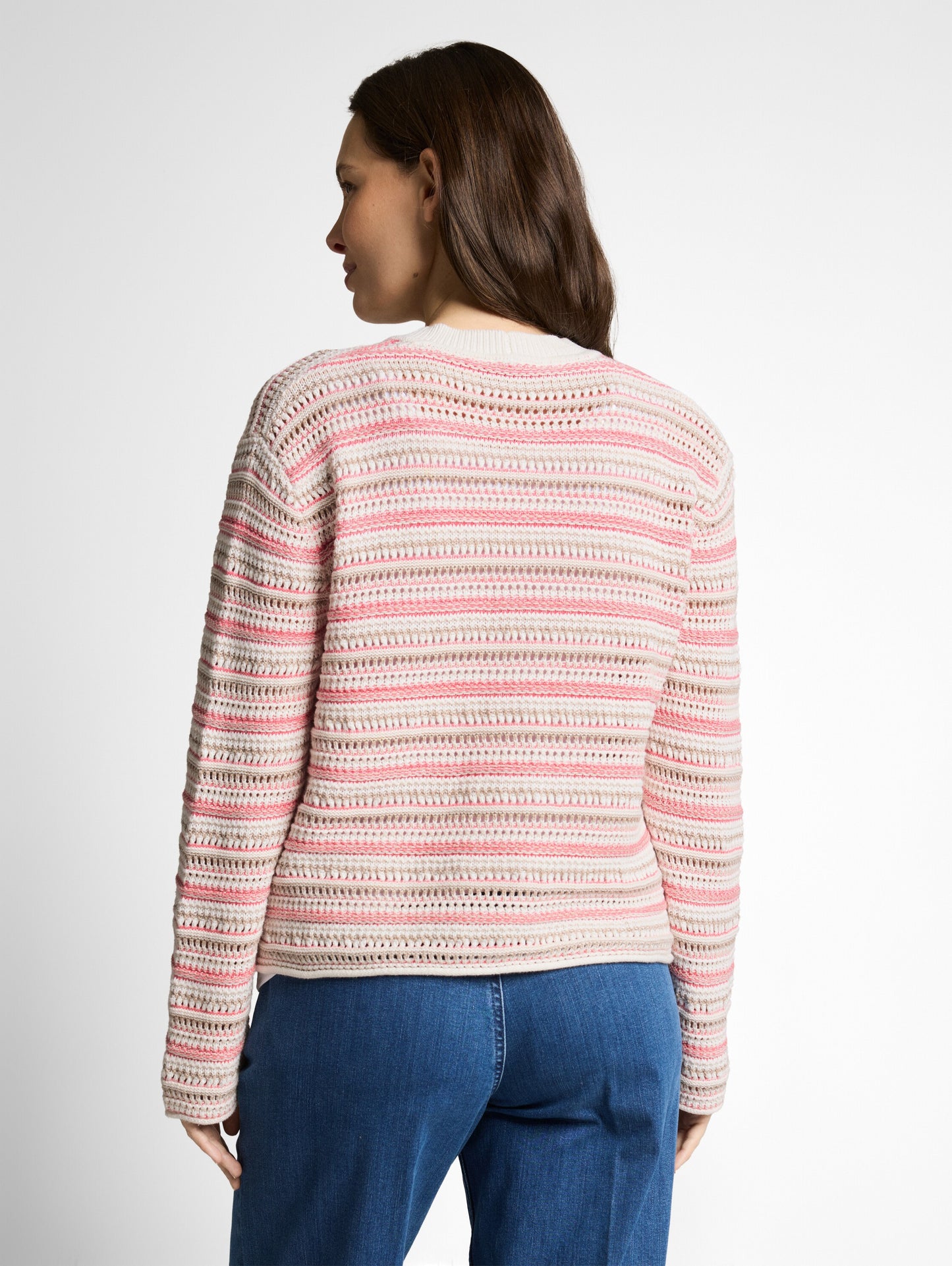 Loose Fit Cardigan mit Streifenmuster