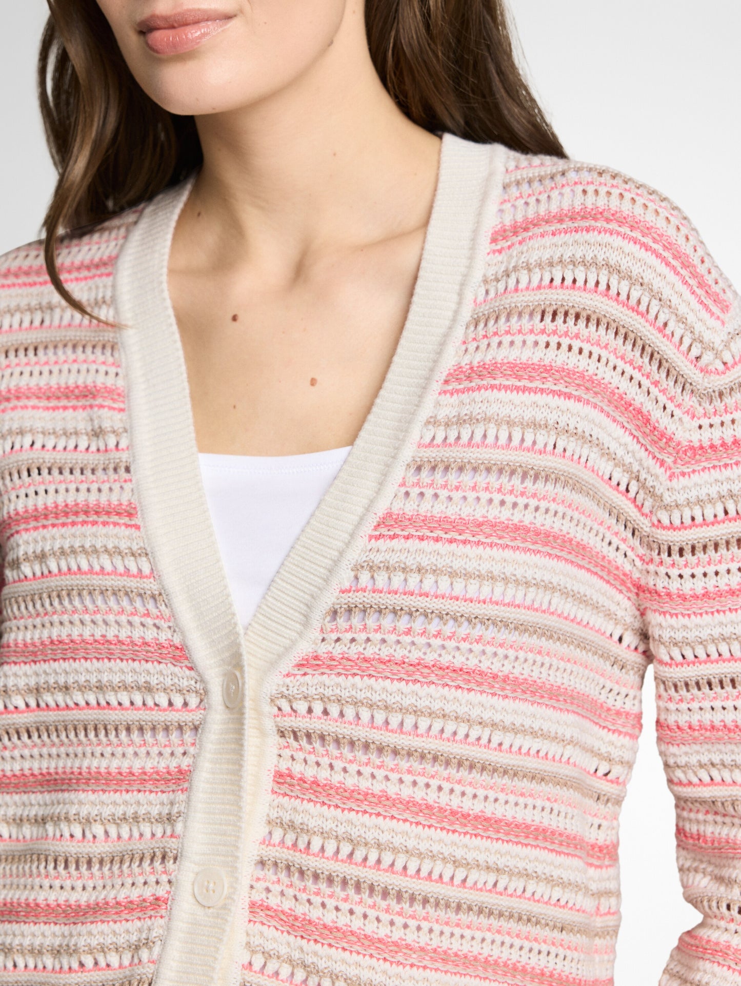 Loose Fit Cardigan mit Streifenmuster