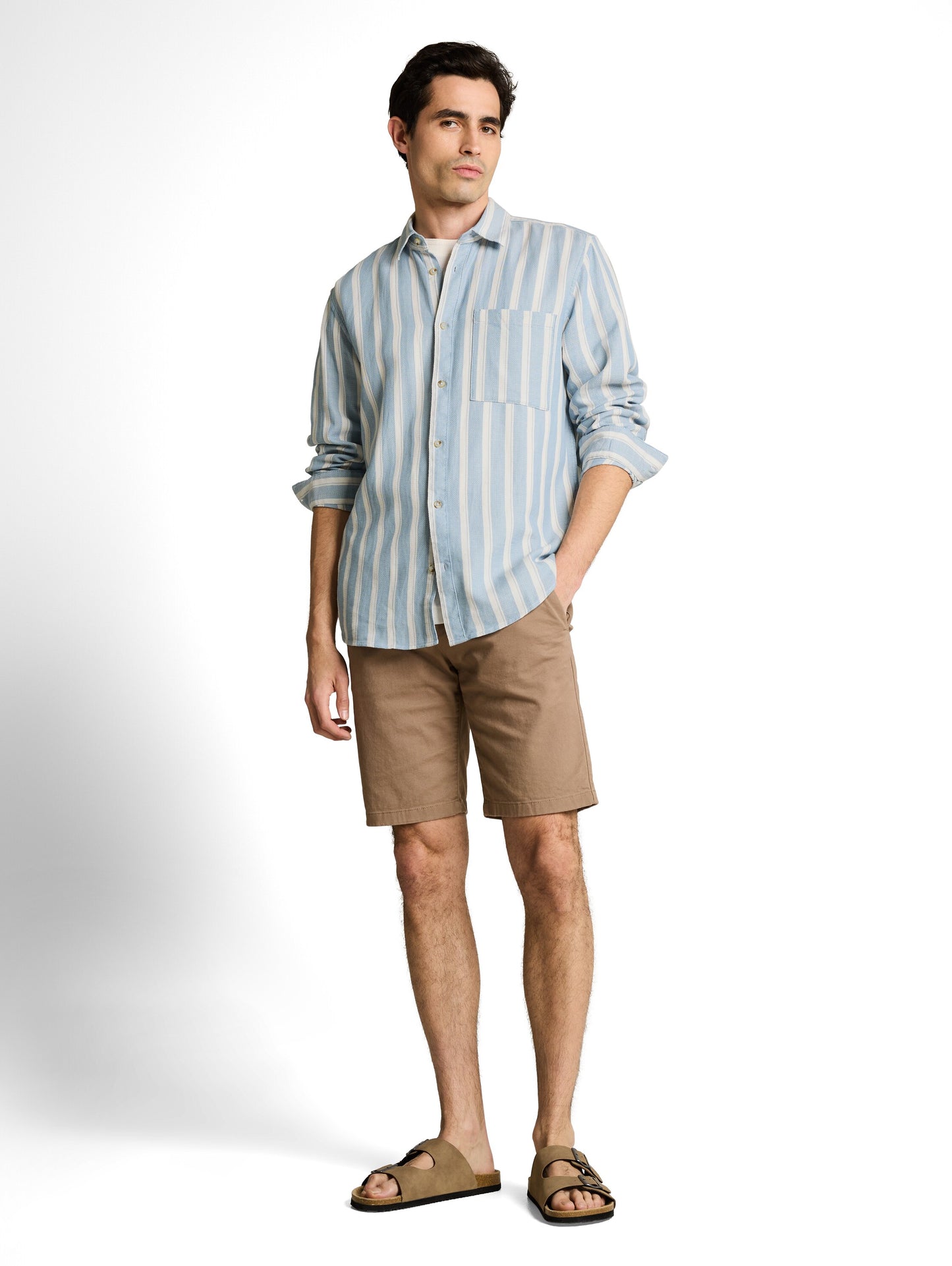 Regular Fit Dobby Hemd aus strukturiertem Baumwollstoff