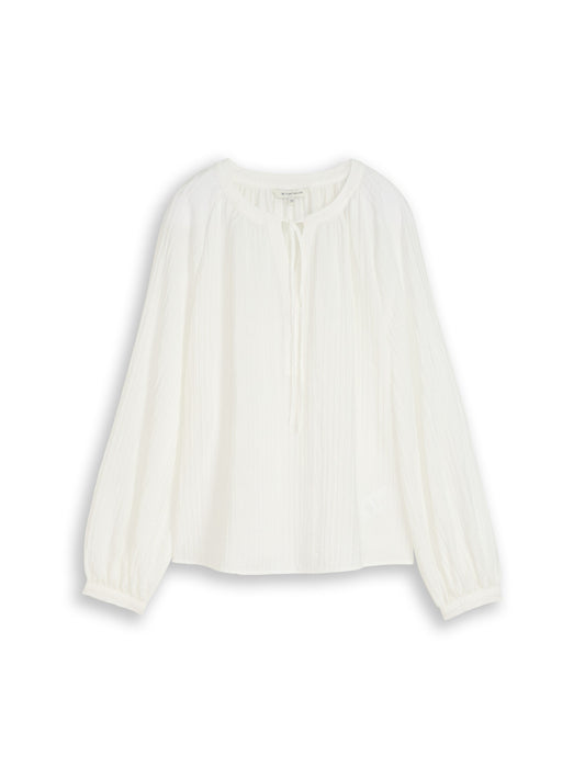 Crinkle Bluse mit Bindeband