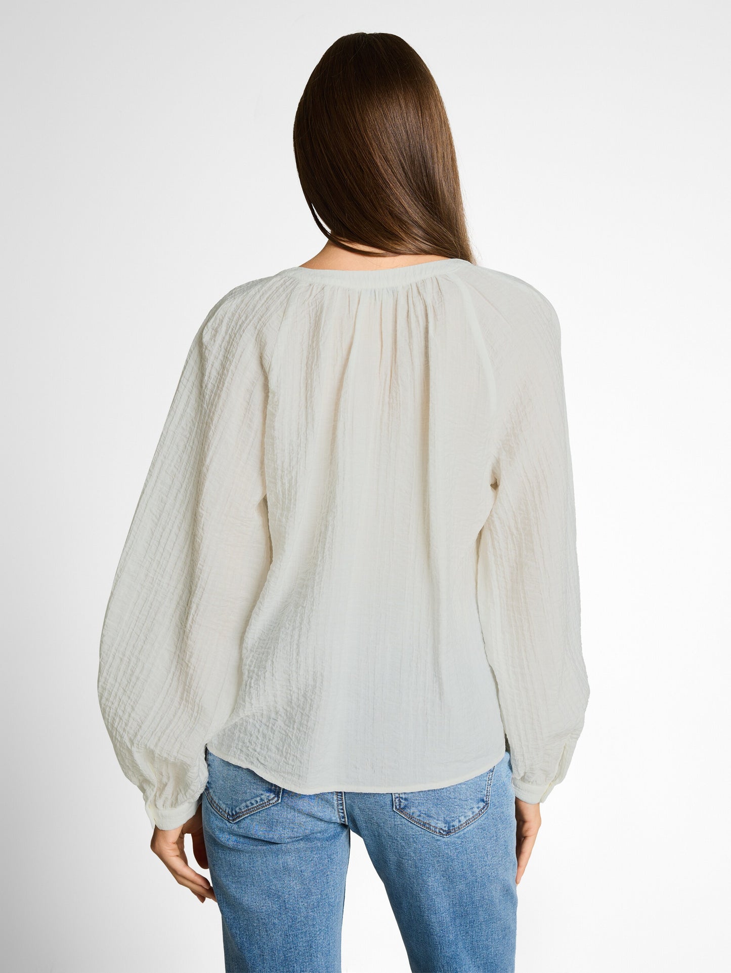Crinkle Bluse mit Bindeband