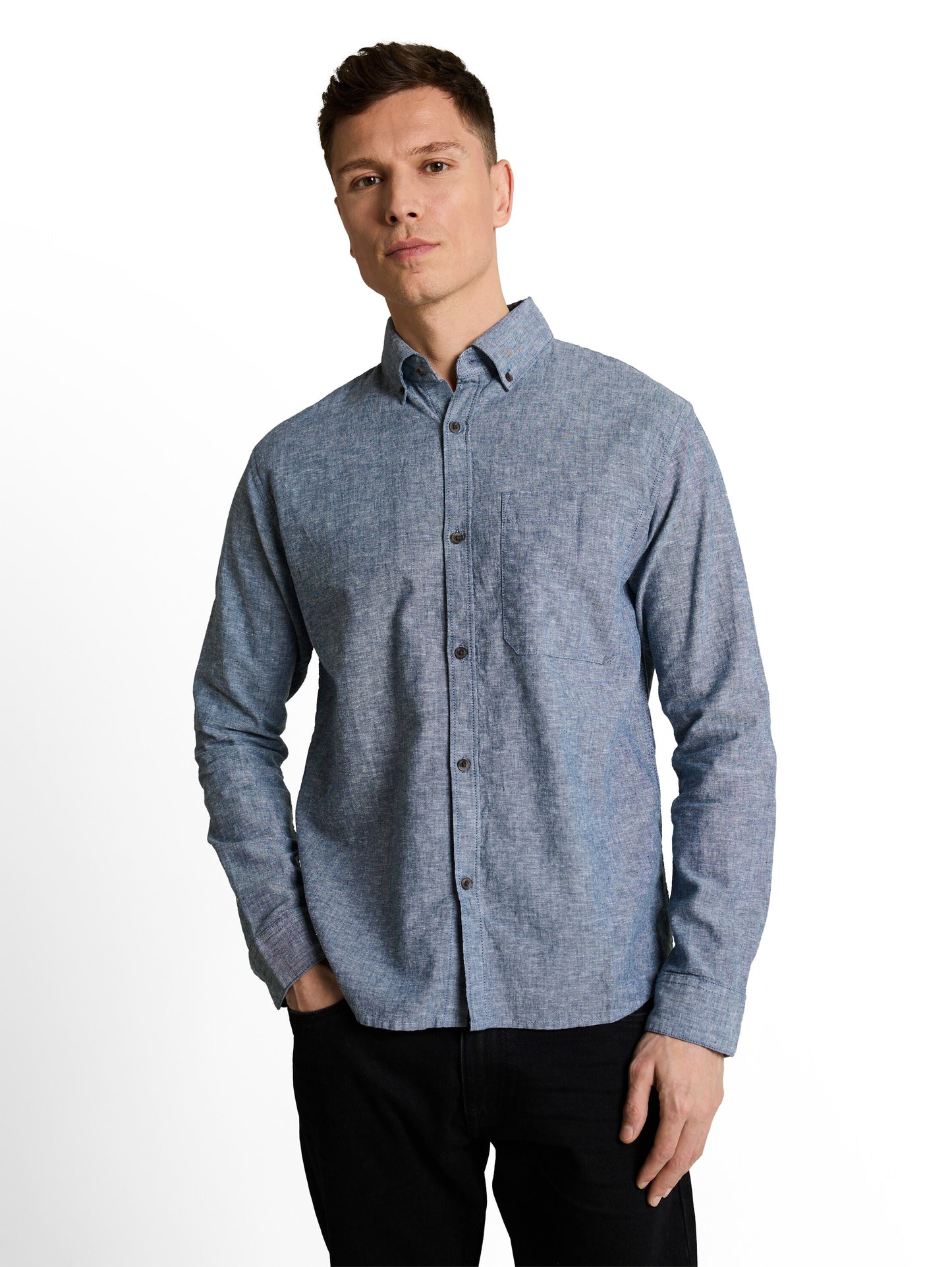 Relaxed Fit Hemd mit Leinenanteil