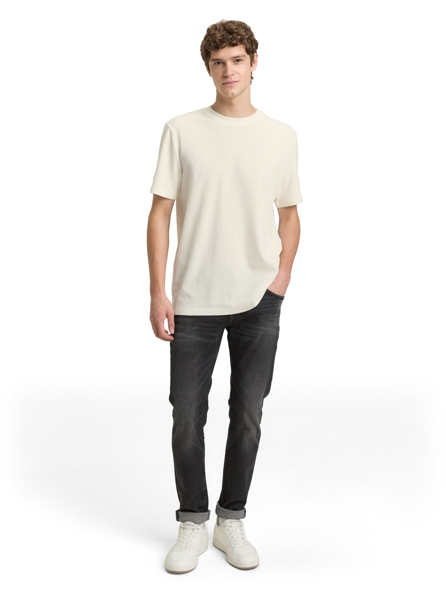 T-Shirt mit Waffelstruktur