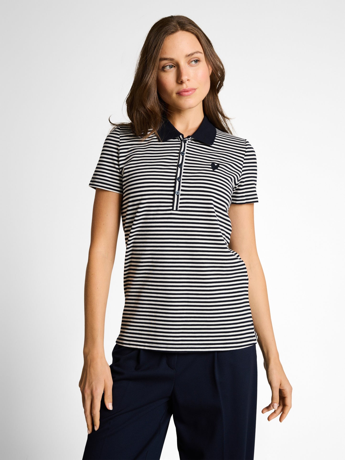 Piqué Poloshirt mit Streifenmuster