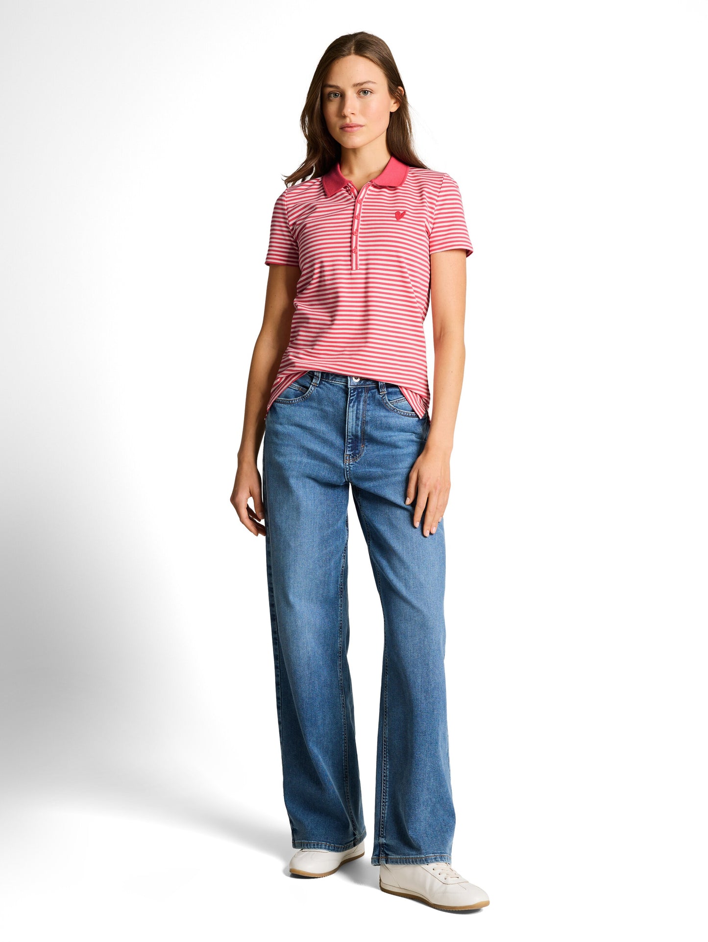 Piqué Poloshirt mit Streifenmuster