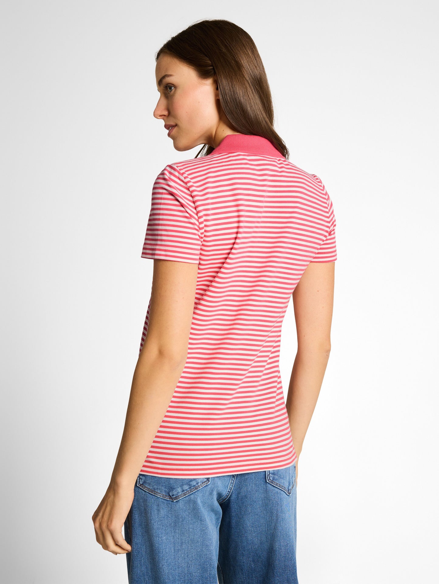 Piqué Poloshirt mit Streifenmuster