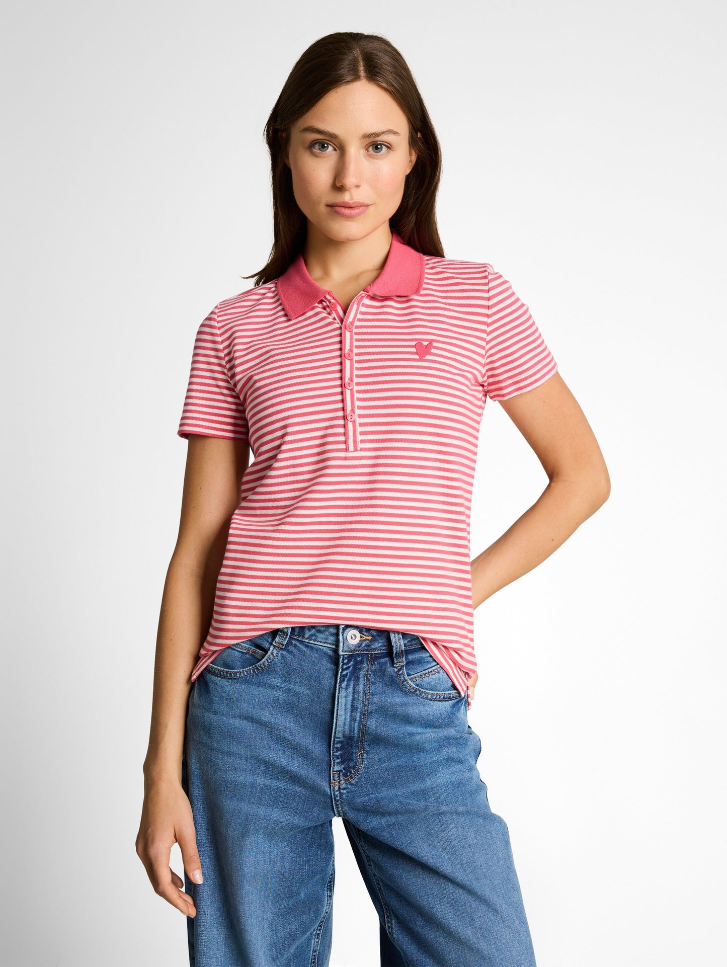 Piqué Poloshirt mit Streifenmuster