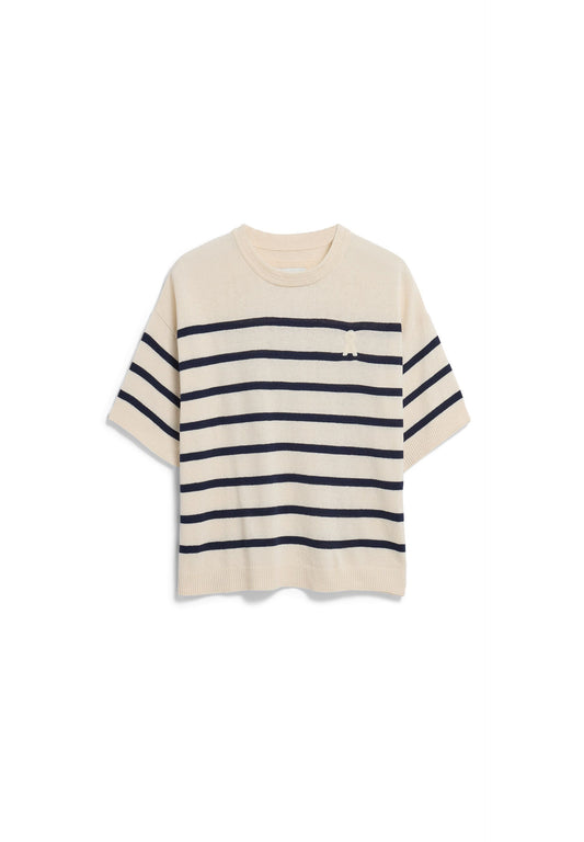 STRIPED LINEN BLEND SWEATER