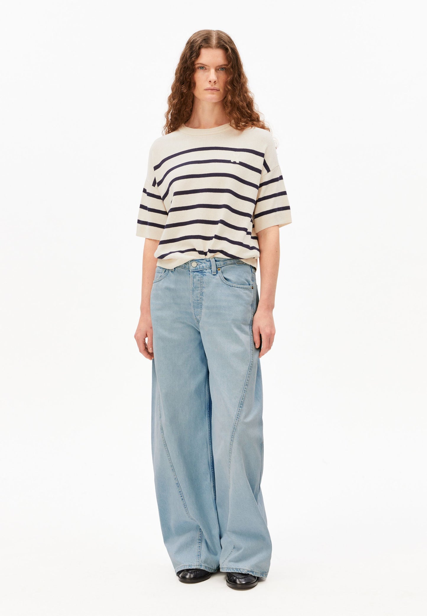 STRIPED LINEN BLEND SWEATER