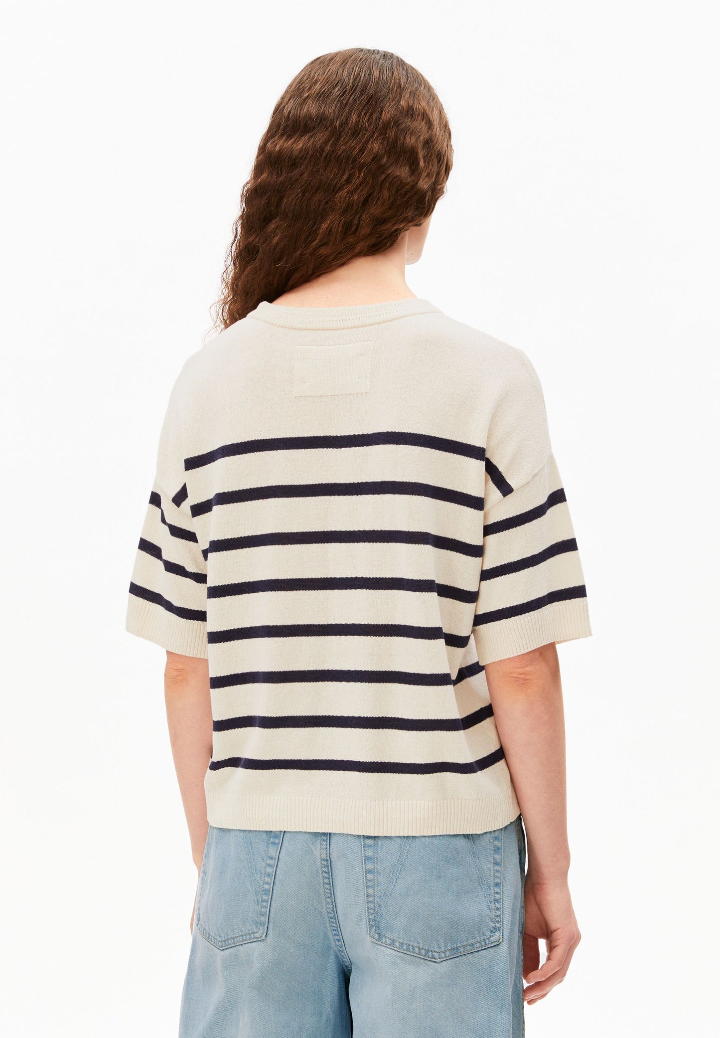 STRIPED LINEN BLEND SWEATER