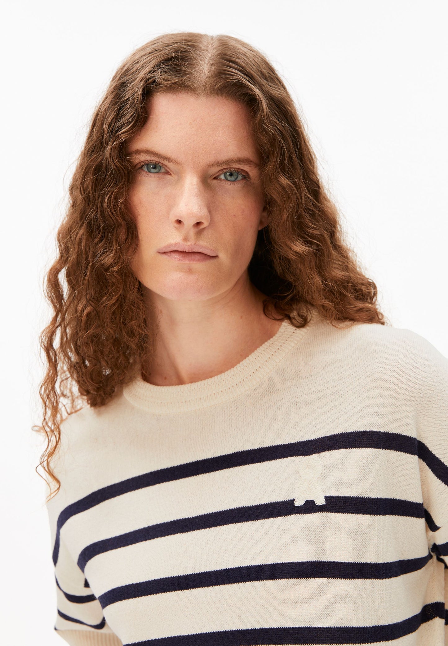 STRIPED LINEN BLEND SWEATER