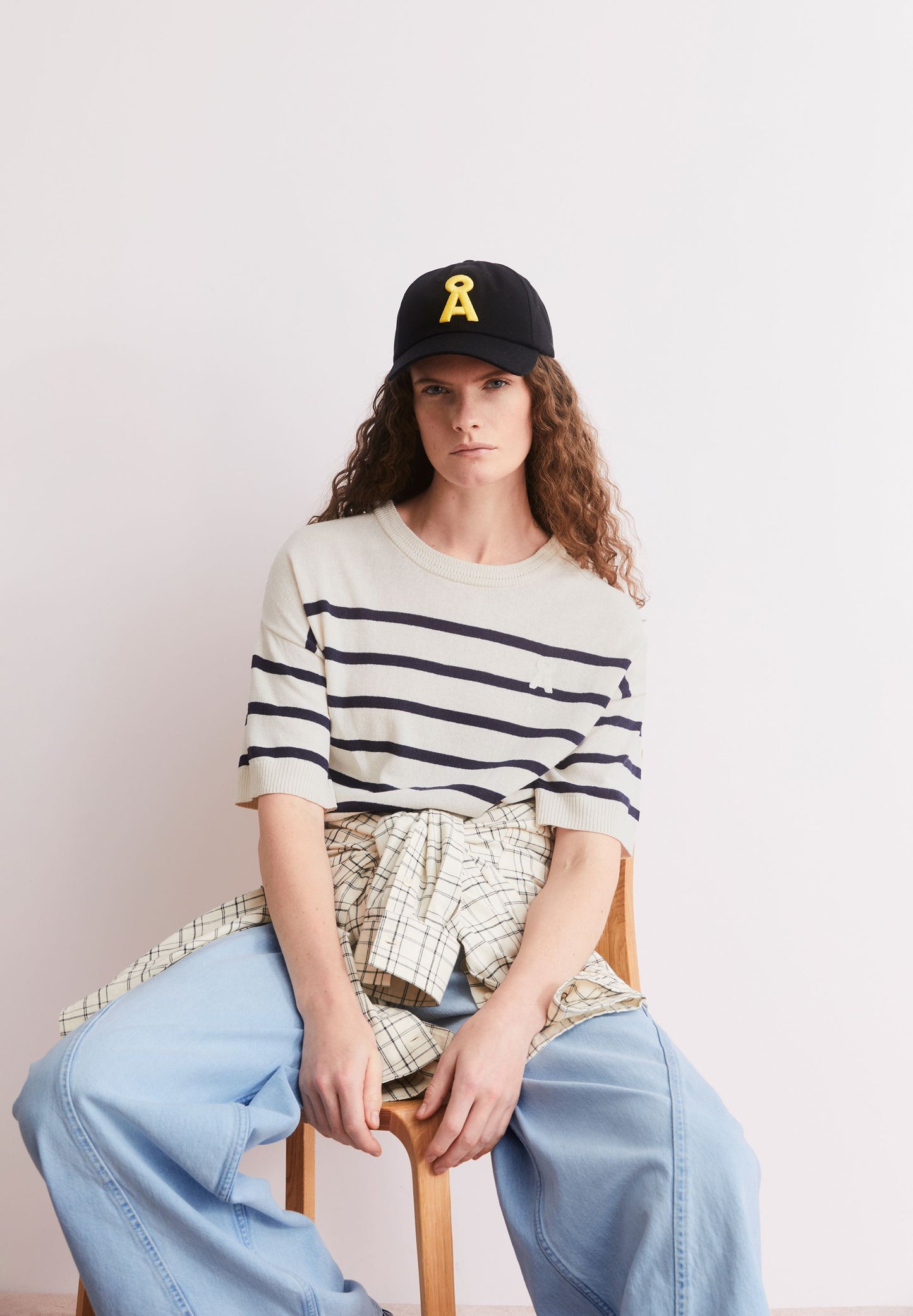 STRIPED LINEN BLEND SWEATER
